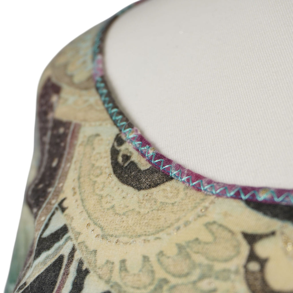Maglia Vintage Class Roberto Cavalli in Cotone e Angora – Stampa Paisley e Dettagli Oro