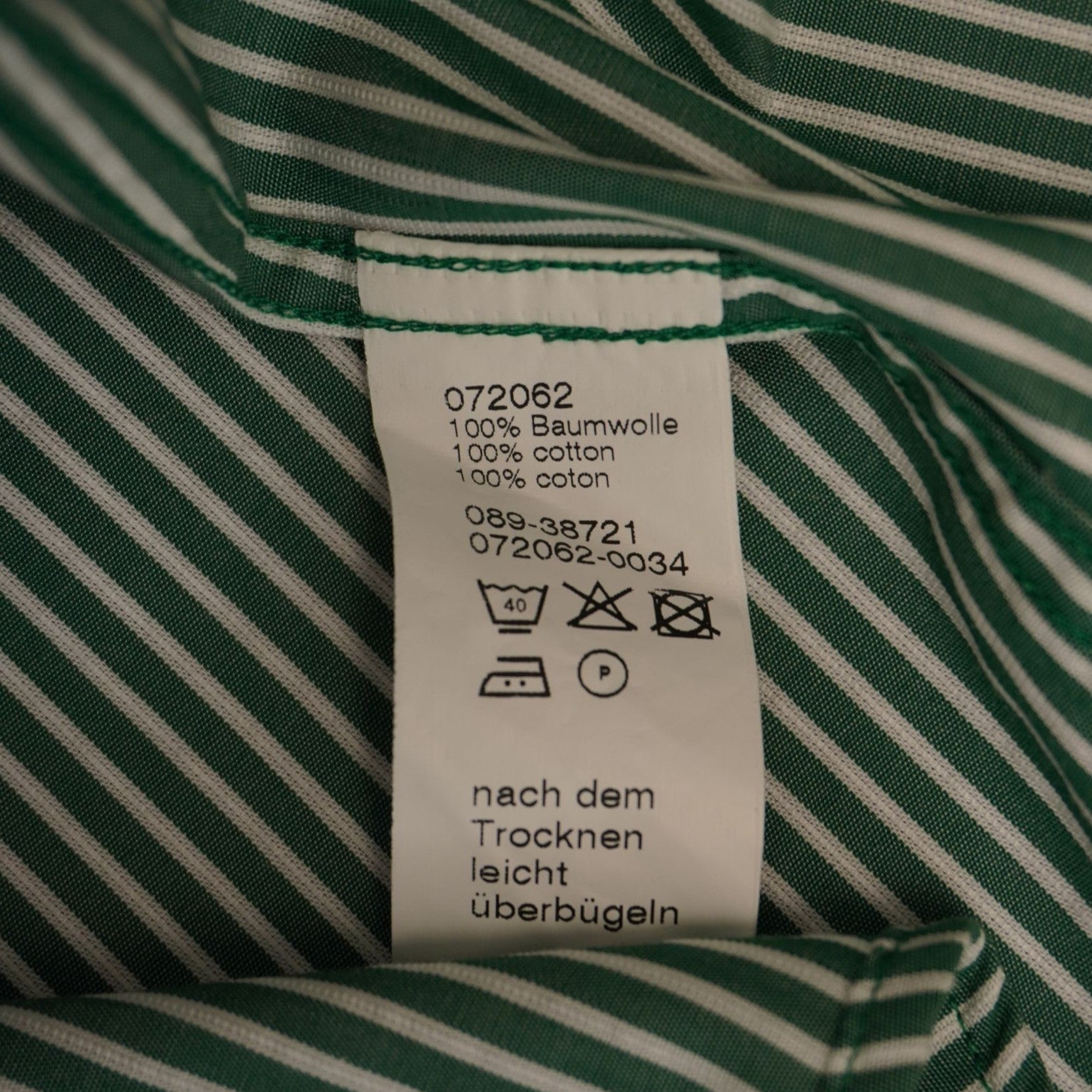Camicia Tommy Hilfiger Uomo a Righe Verdi e Bianche