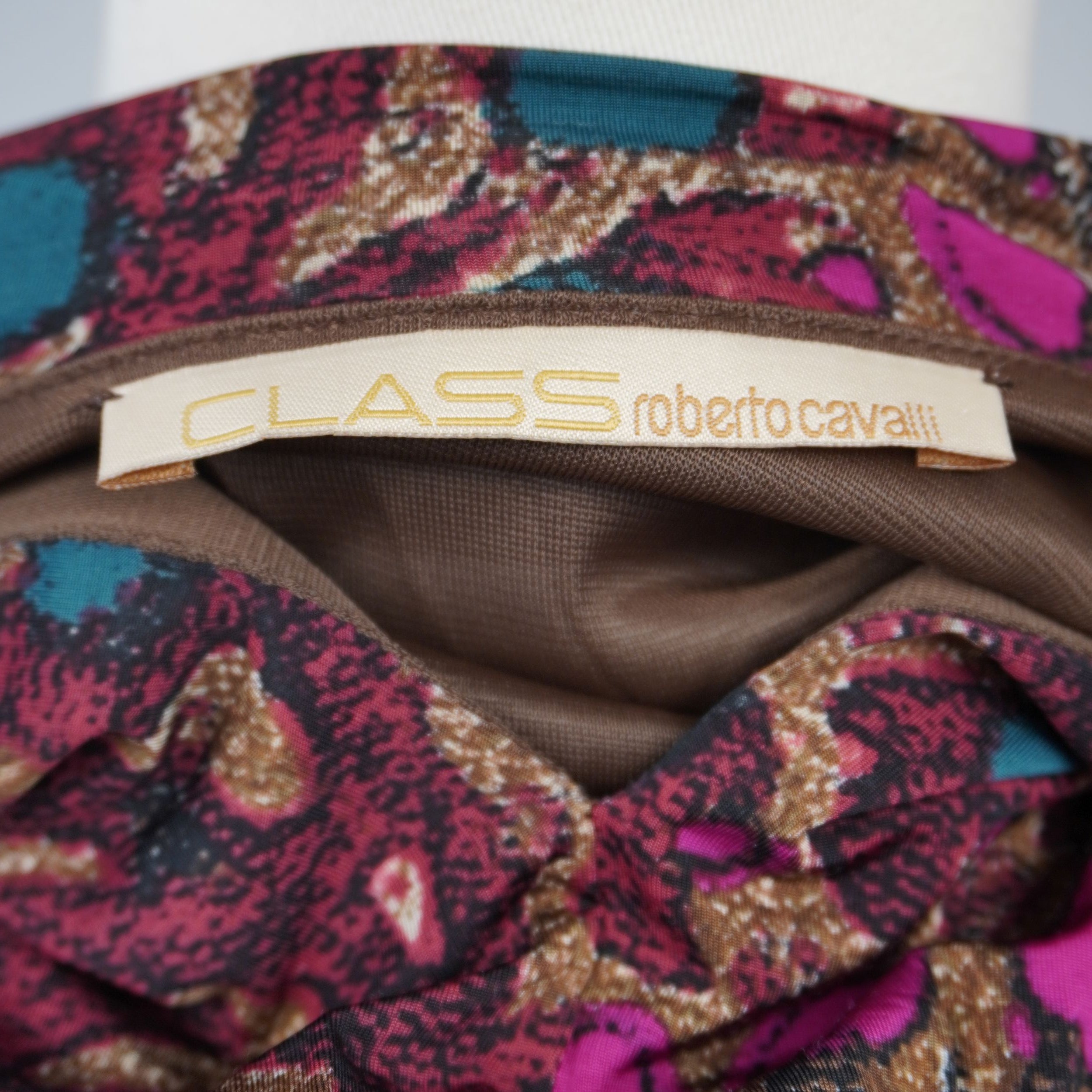 Abito Class Roberto Cavalli - Maxi Dress Boho-Chic con Fibbia Scarabeo