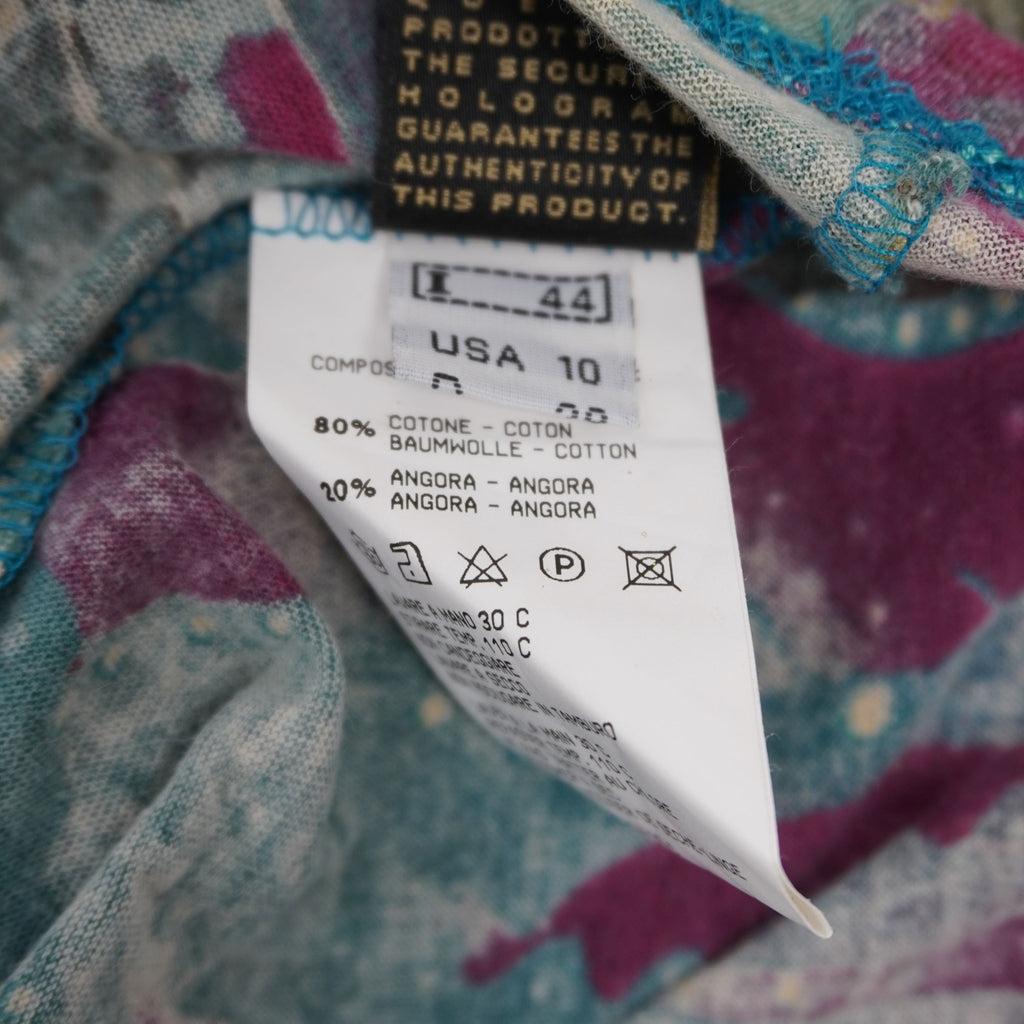 Maglia Vintage Class Roberto Cavalli in Cotone e Angora – Stampa Paisley e Dettagli Oro