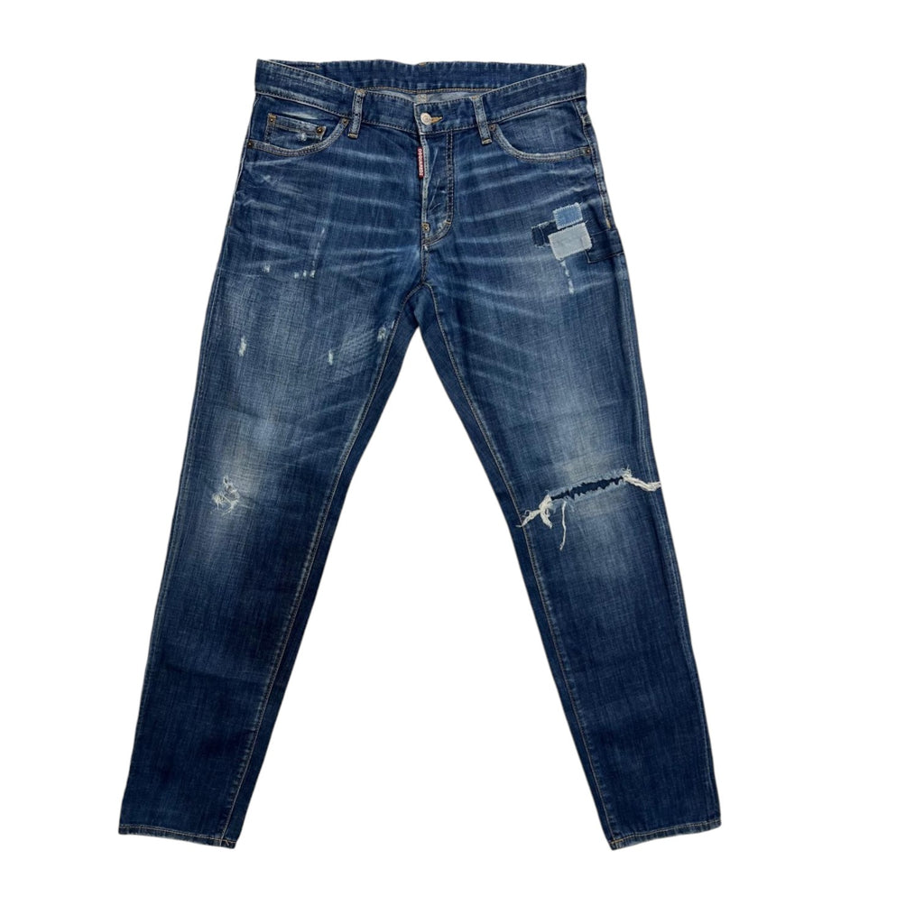 Jeans Dsquared2 "Patch & Rip" – Lavaggio Vintage Distressed – Taglia 48 IT (Slim Fit)