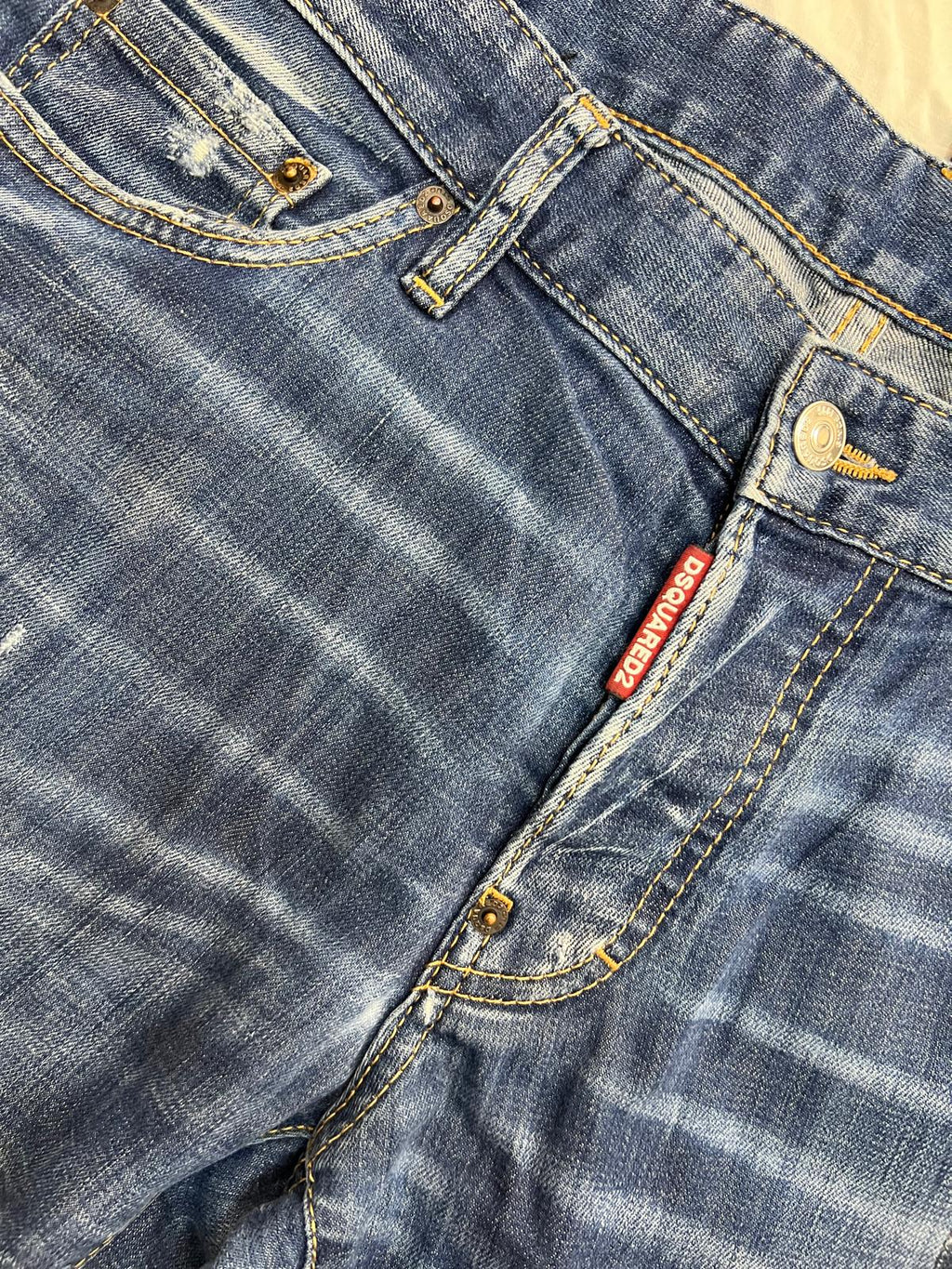 Jeans Dsquared2 "Patch & Rip" – Lavaggio Vintage Distressed – Taglia 48 IT (Slim Fit)