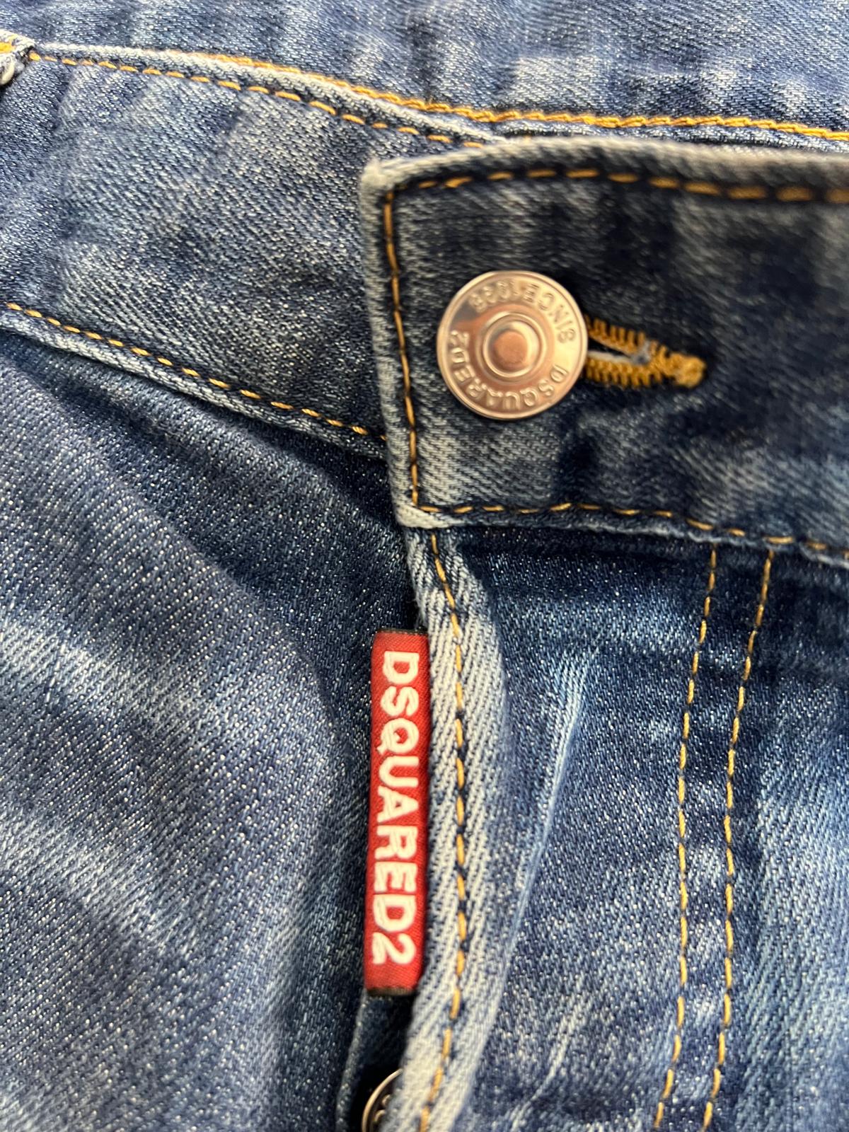 Jeans Dsquared2 "Patch & Rip" – Lavaggio Vintage Distressed – Taglia 48 IT (Slim Fit)