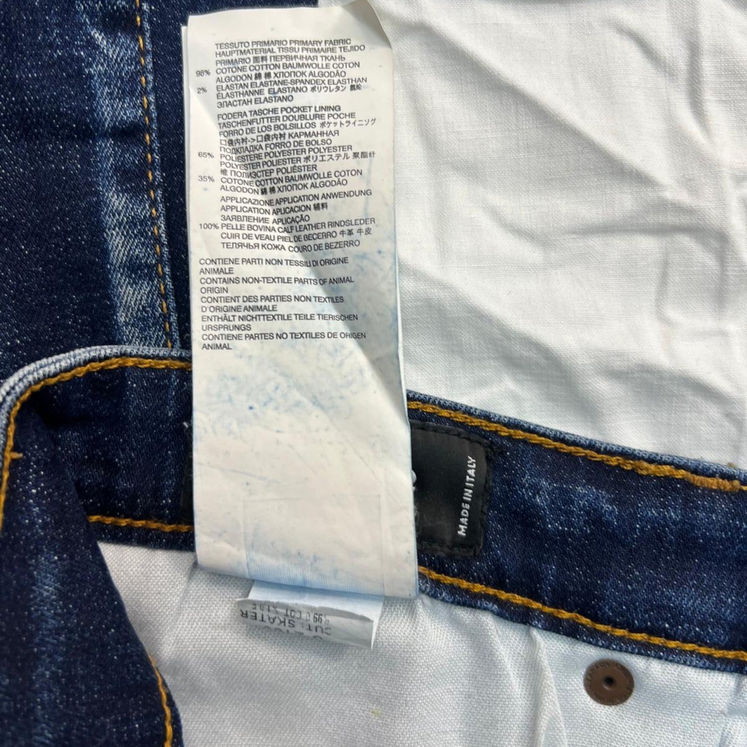 Jeans Dsquared2 "Distressed Paint Splatter" – Slim Fit – Taglia 50 IT (Archivio Luxury)