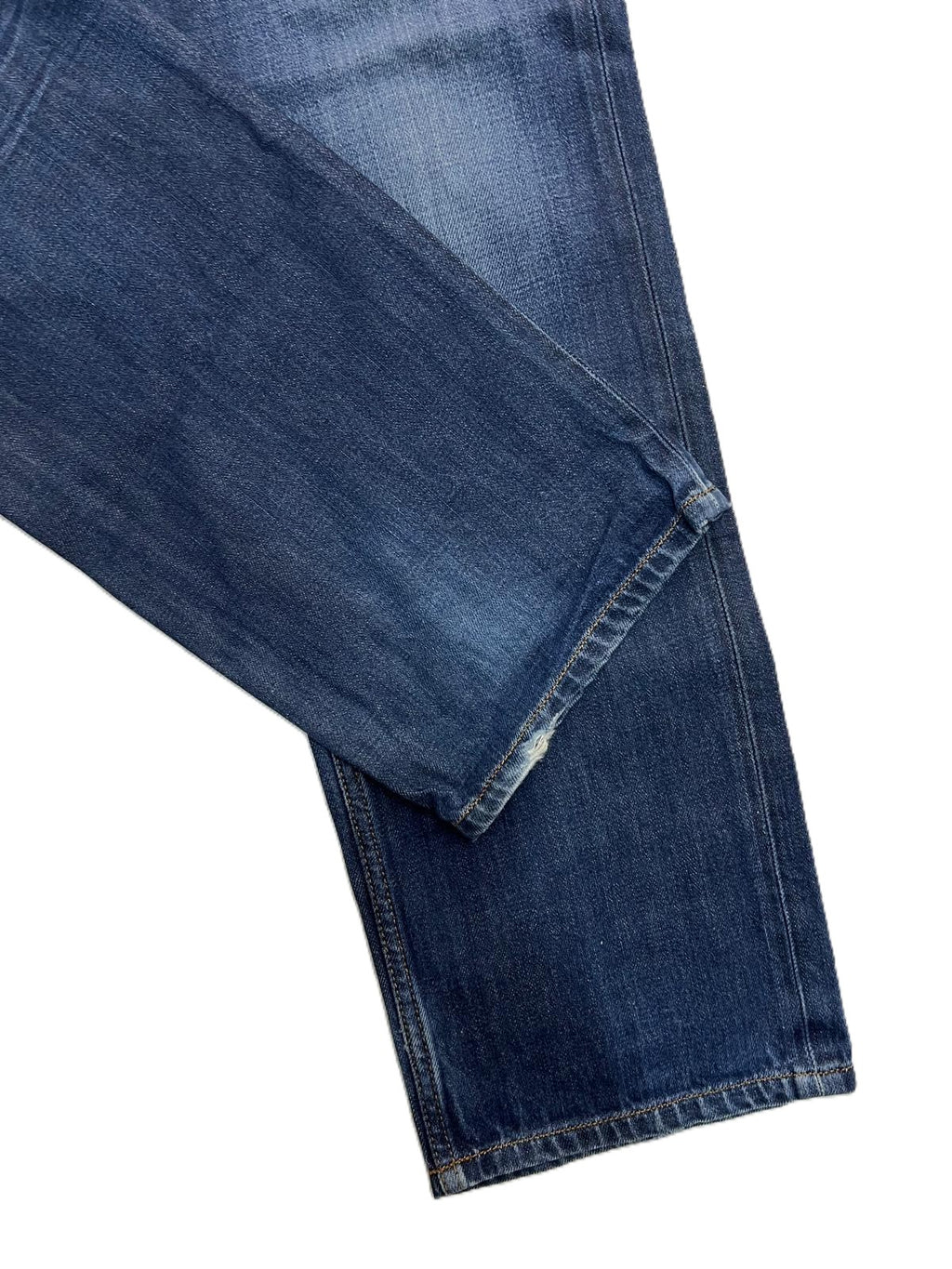 Diesel Larkee W36 L32 lavaggio 0073N, jeans uomo gamba dritta 100% cotone denim indaco scuro, taglia XL italiana 50/52 - dettaglio fondo