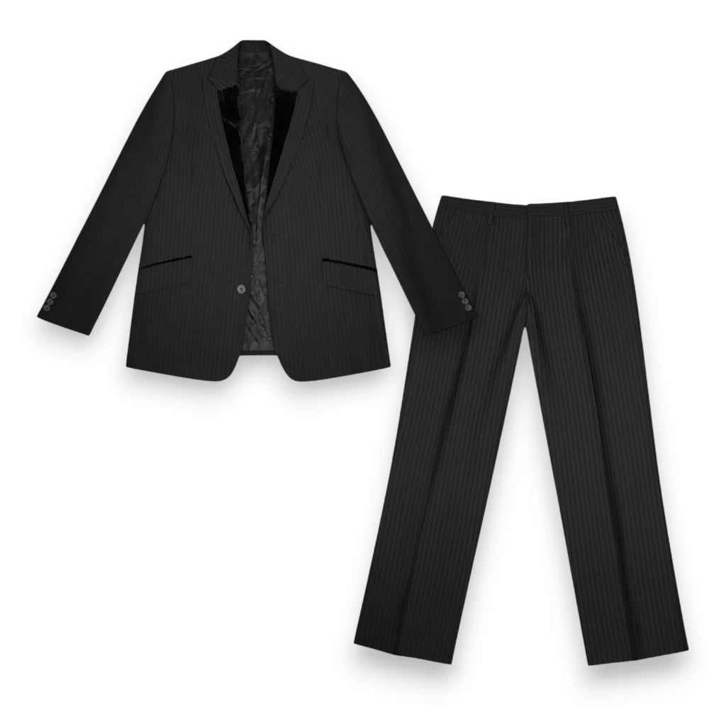 Abito completo uomo gessato nero D&G Dolce e Gabbana con giacca e pantalone eleganti