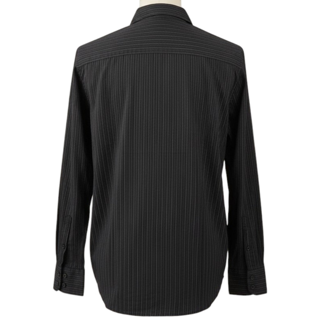 Vista posteriore della camicia gessata Calvin Klein uomo taglia M a maniche lunghe