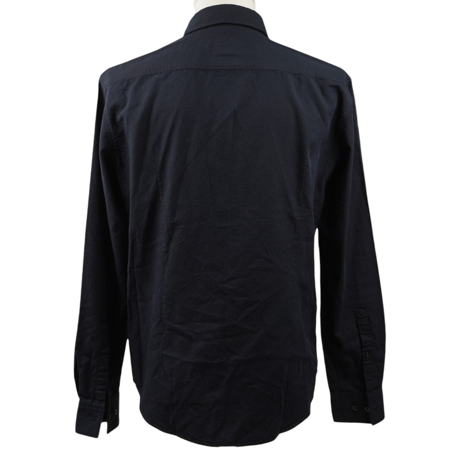 Camicia slim fit nera HUGO by HUGO BOSS in 100% cotone, vista posteriore completa.