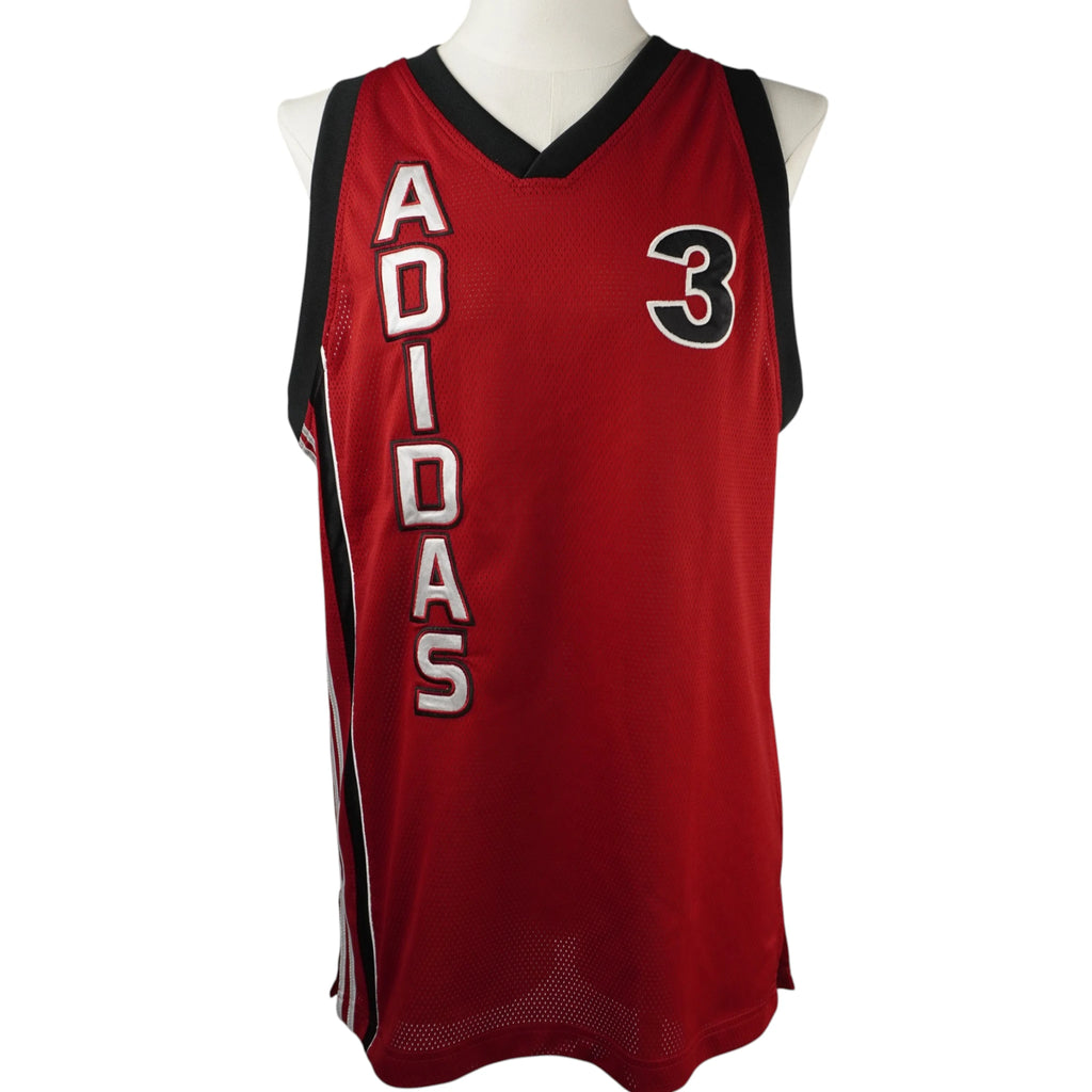 Canotta basket uomo Adidas vintage 2003 rossa con numero 3 e scritta verticale