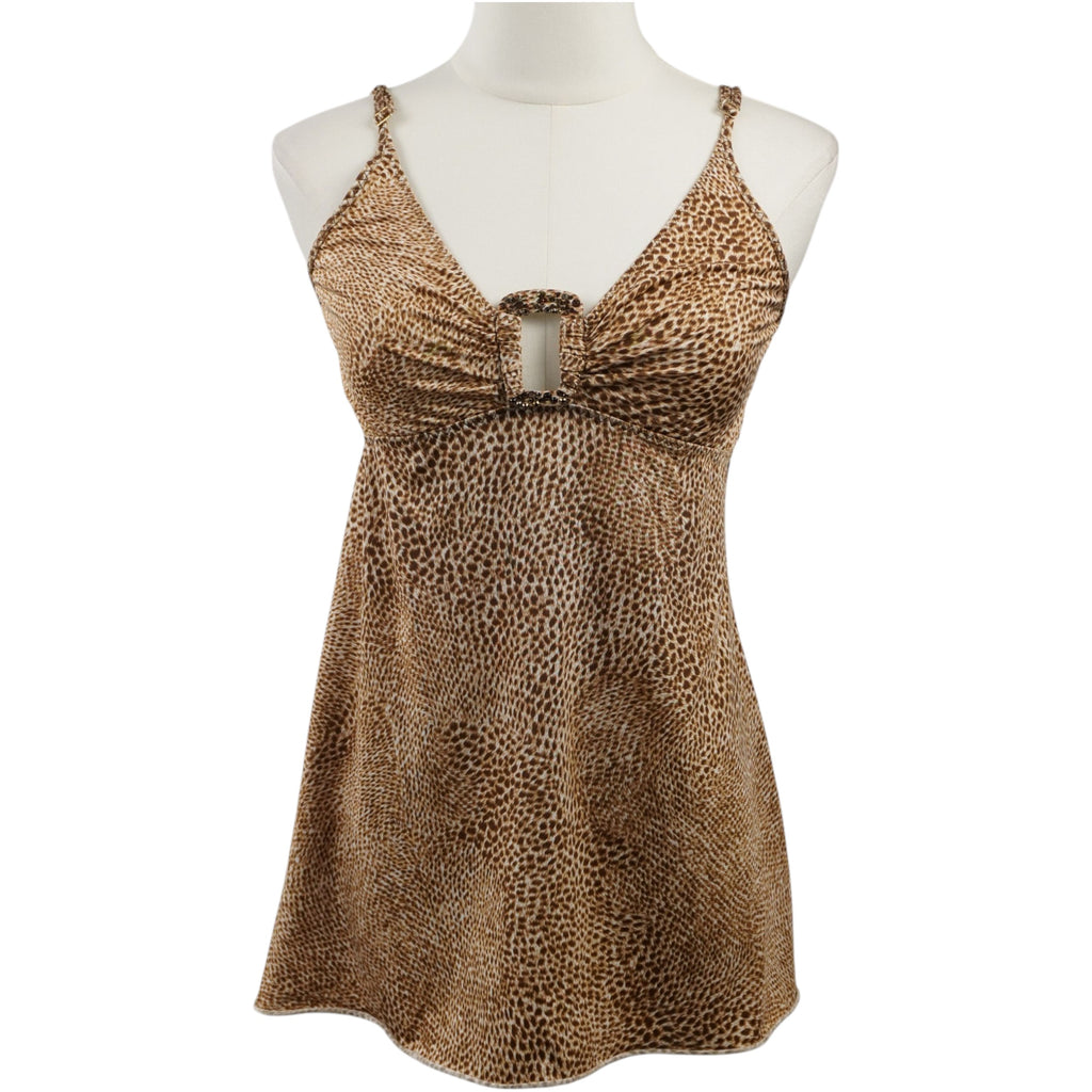 Canotta copricostume da mare Les Copains beachwear a stampa animalier vista frontale