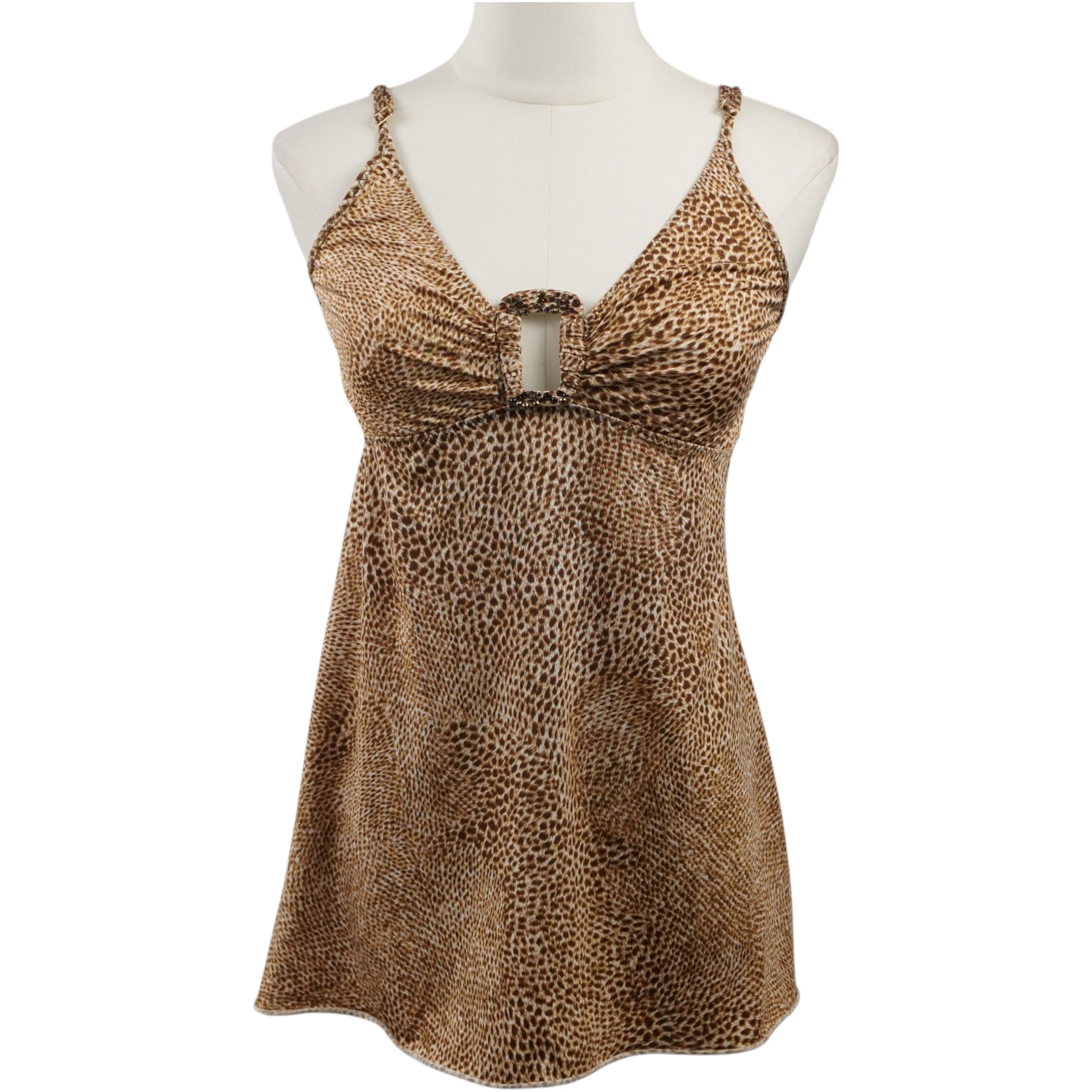 Canotta copricostume da mare Les Copains beachwear a stampa animalier vista frontale