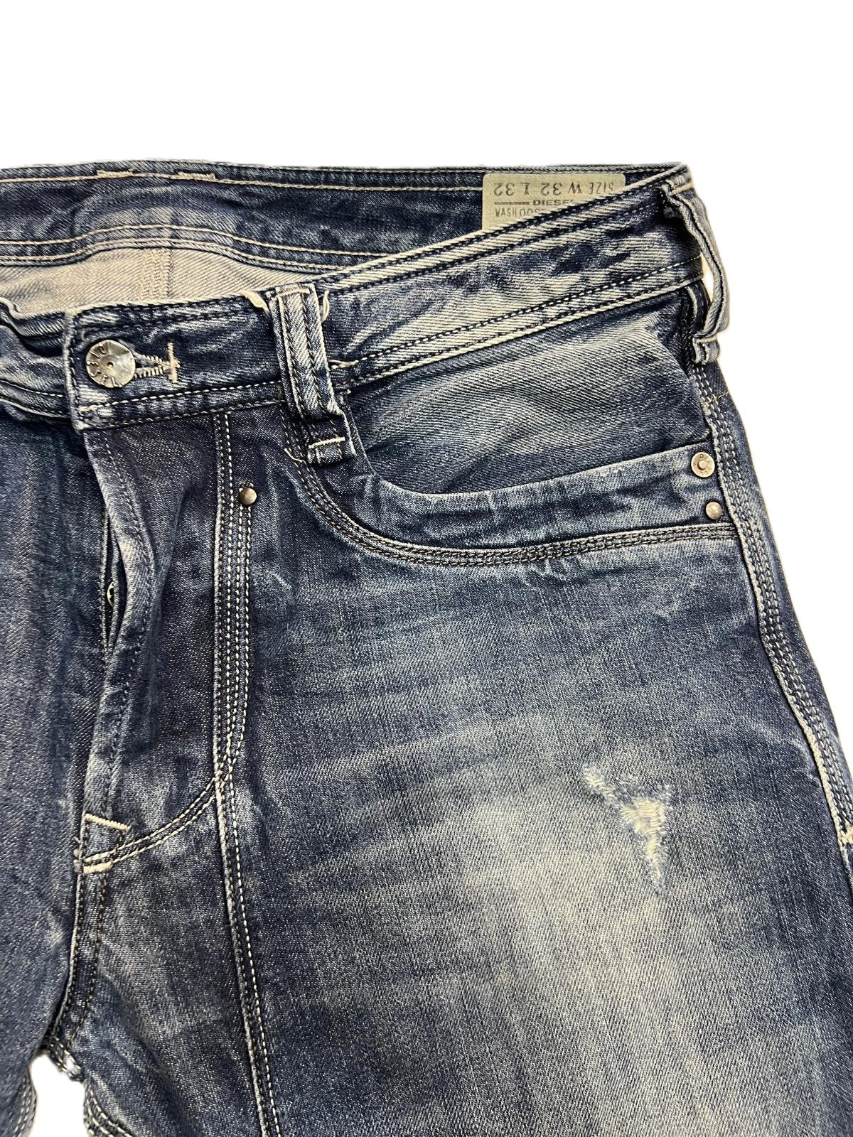 Jeans uomo Diesel Industry Timmen W32 L32, denim blu scuro effetto vissuto - dettaglio tasca