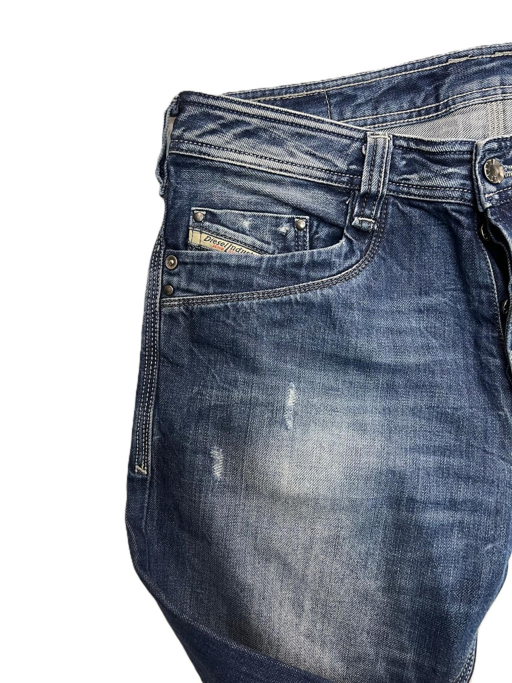 Jeans uomo Diesel Industry Timmen W32 L32, denim blu scuro effetto vissuto - dettaglio tasca