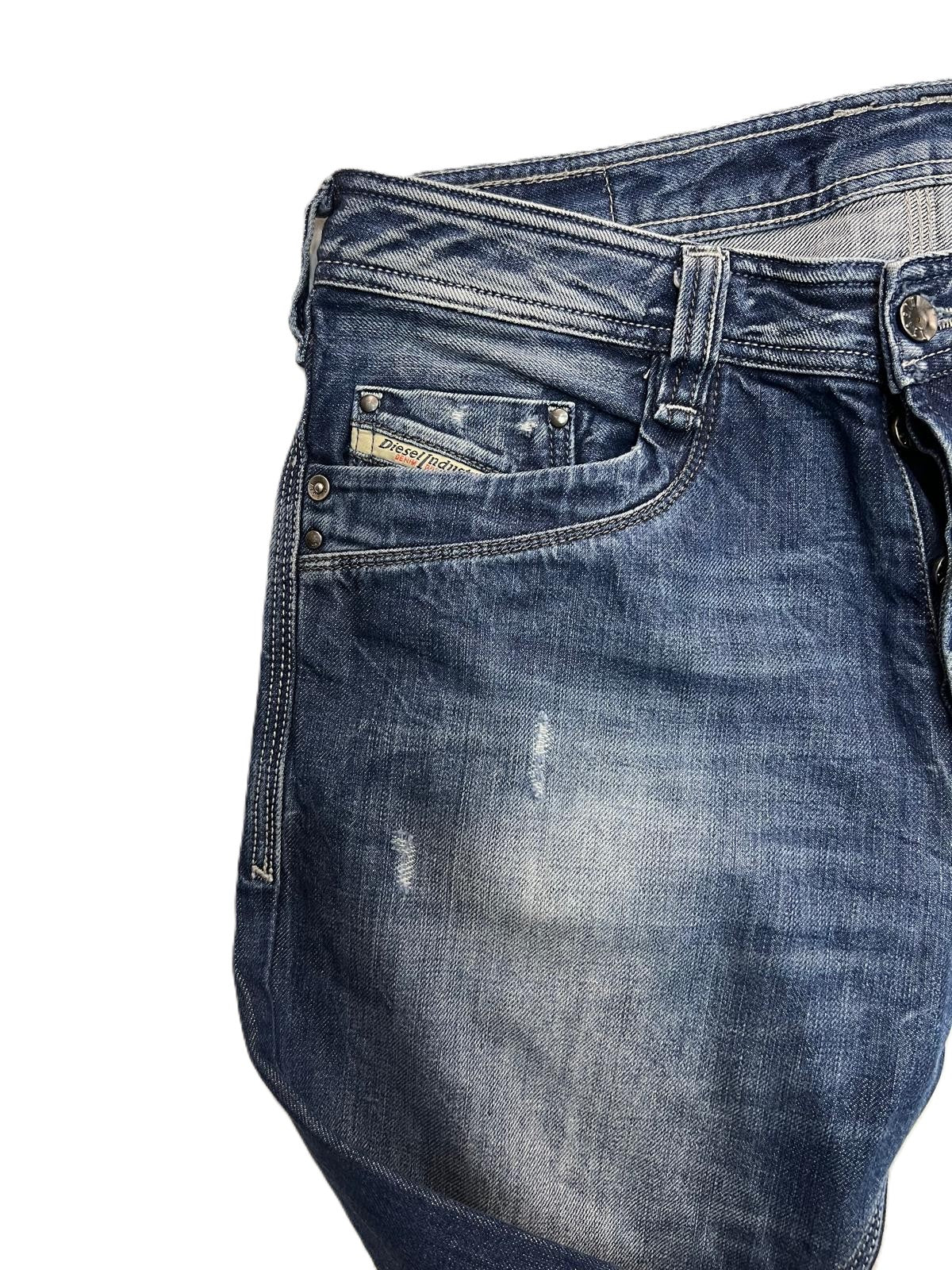 Jeans uomo Diesel Industry Timmen W32 L32, denim blu scuro effetto vissuto - dettaglio tasca