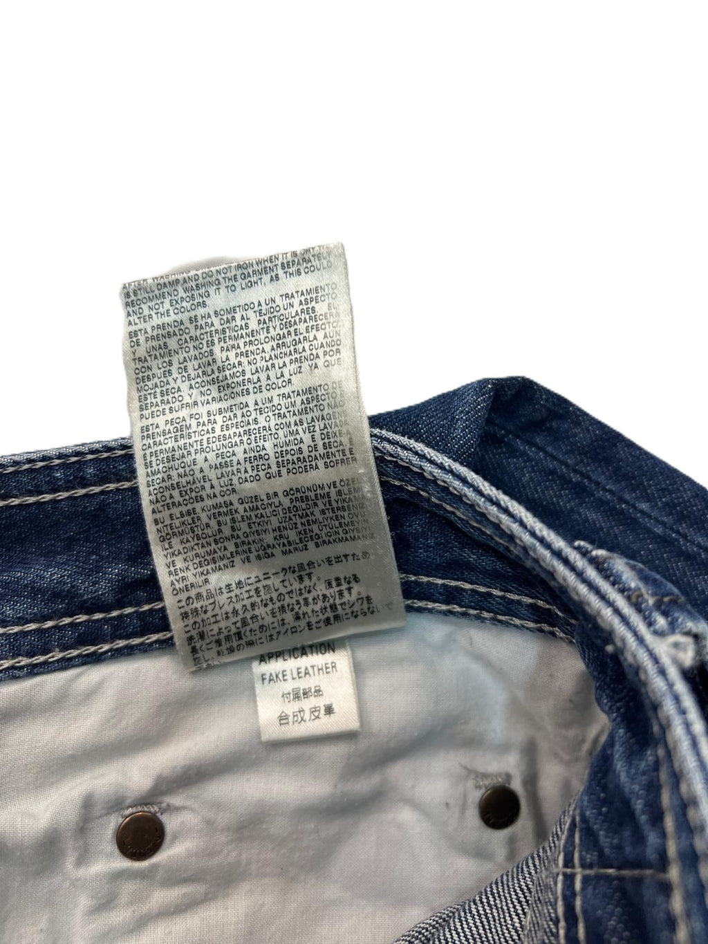 Jeans uomo Diesel Industry Timmen W32 L32, denim blu scuro effetto vissuto - dettaglio etichetta