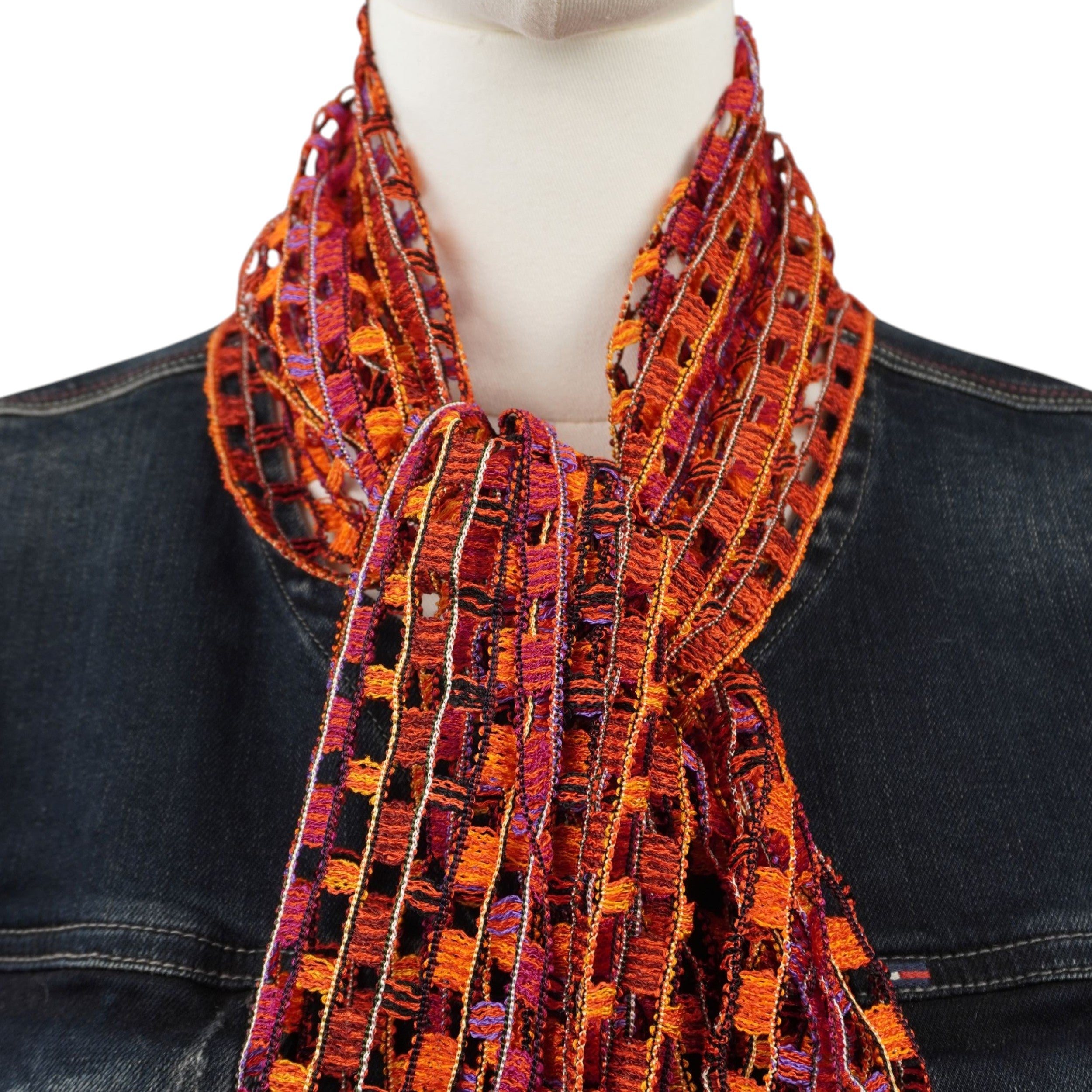 Sciarpa Vintage Missoni – Trama a Rete "Sunset Mix"