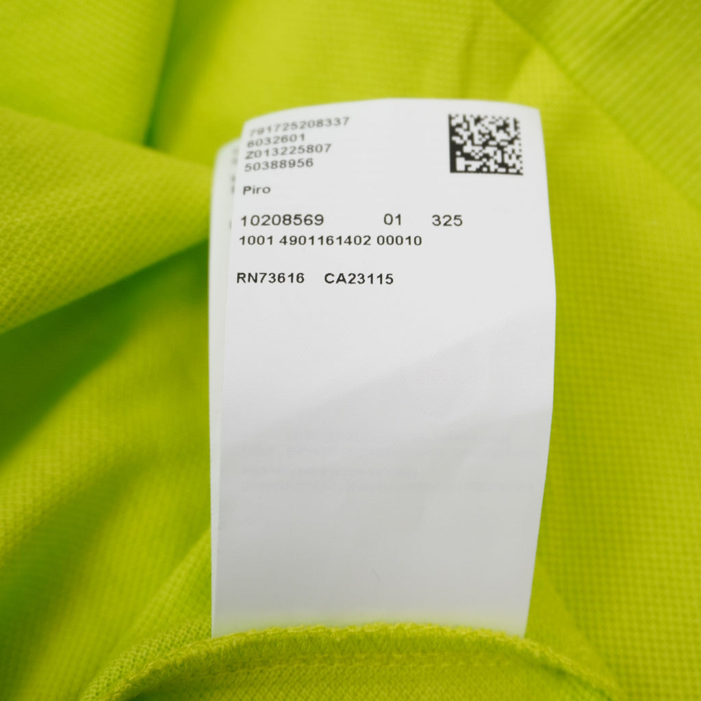 Etichetta tecnica interna Hugo Boss con codice modello Piro stampato e codici di registrazione RN73616
