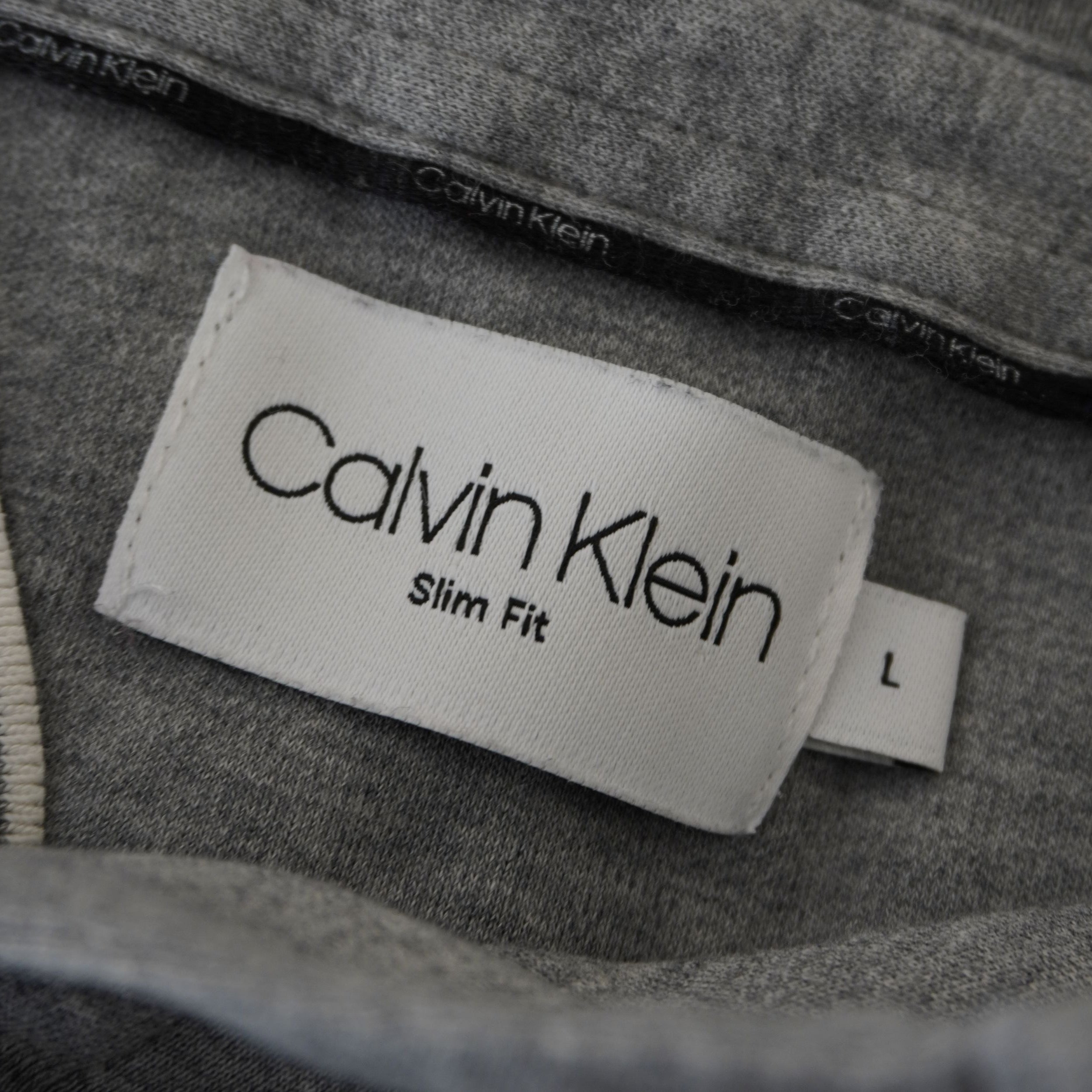  Etichetta bianca sul collo Calvin Klein Slim Fit taglia L con nastro parasudore interno logato nero