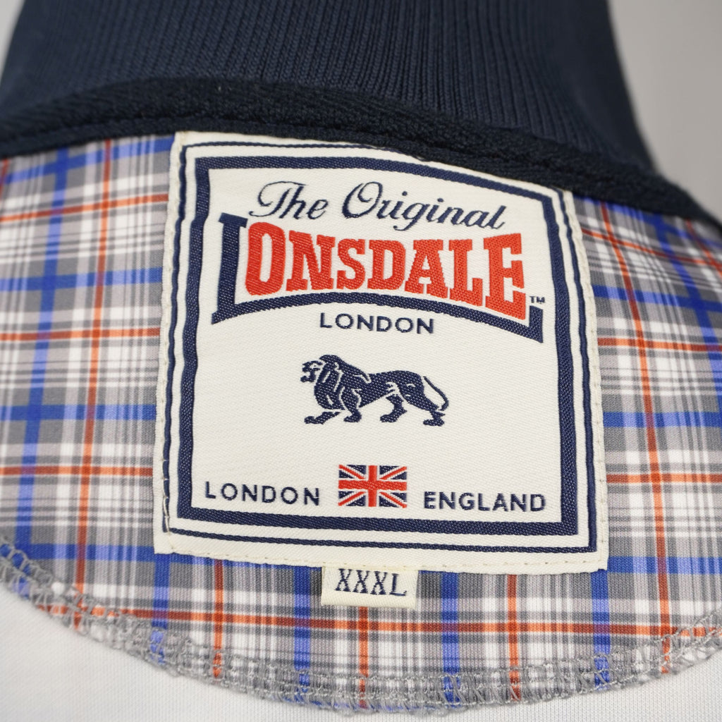 Dettaglio etichetta interna The Original Lonsdale London con taglia uomo XXXL
