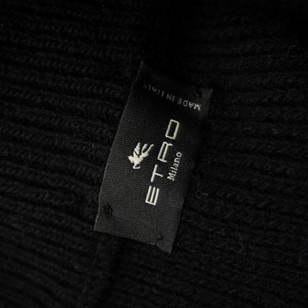 Etichetta interna originale in tessuto nero Etro Milano cucita sul colletto con la scritta Made in Italy