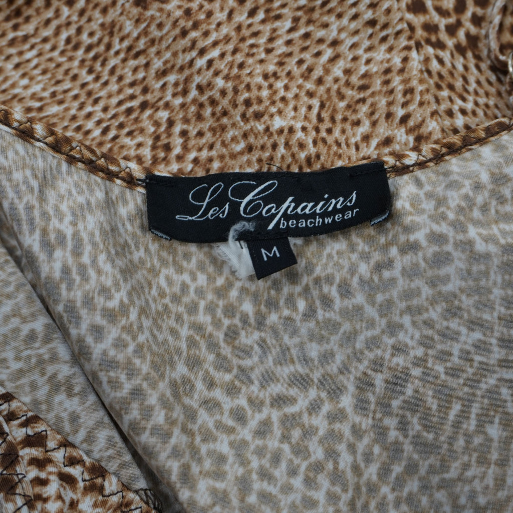 Etichetta originale in tessuto nero del brand Les Copains beachwear taglia M