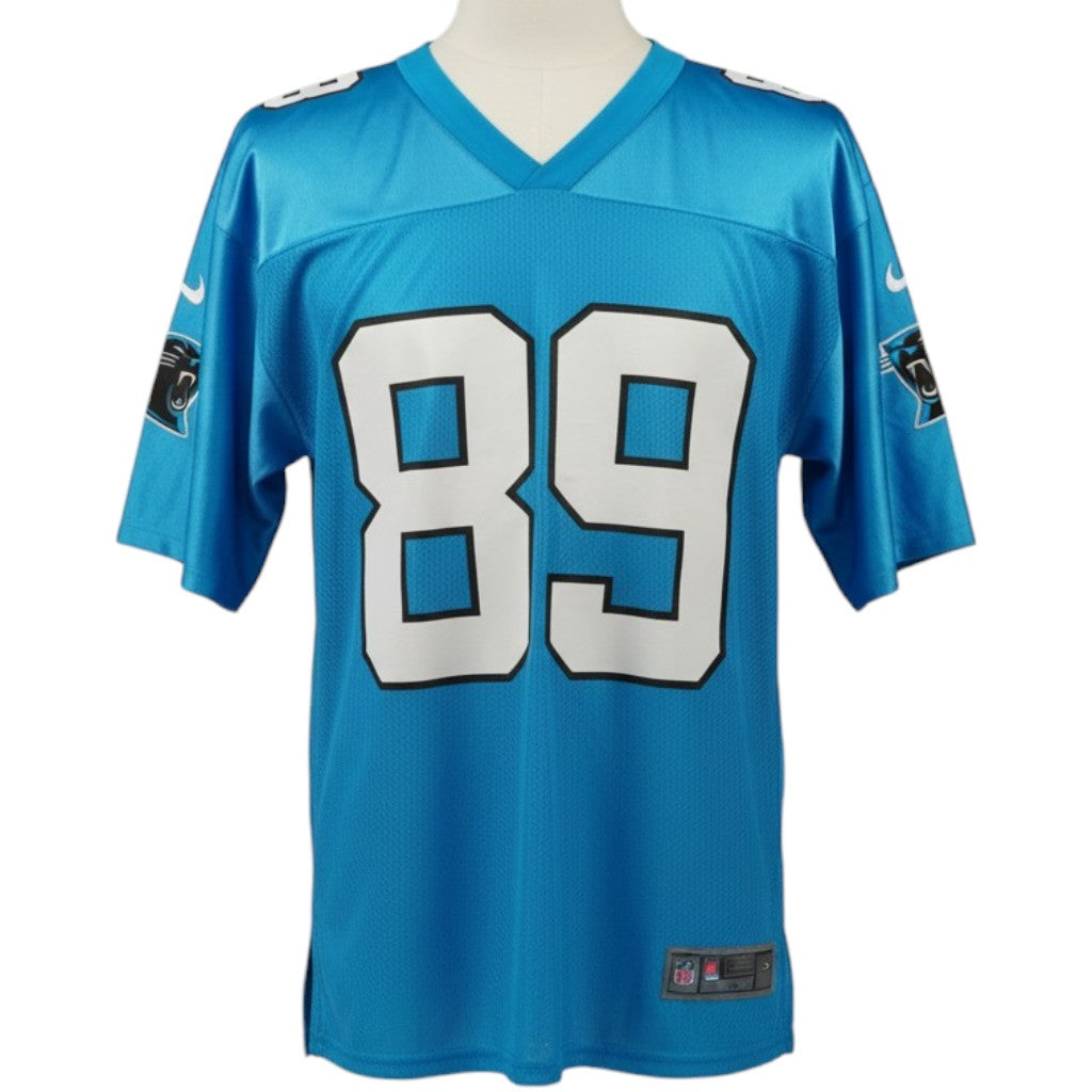 Fronte della maglia azzurra Carolina Panthers numero 89 di Steve Smith versione Reebok originale vintage