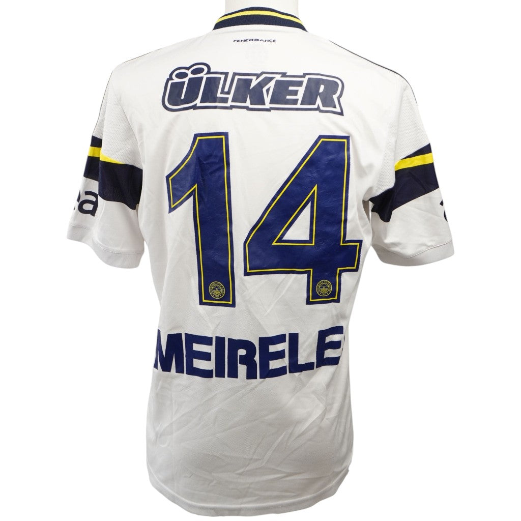 Retro della divisa bianca del Fenerbahçe con personalizzazione ufficiale numero 14 e nome Meireles.