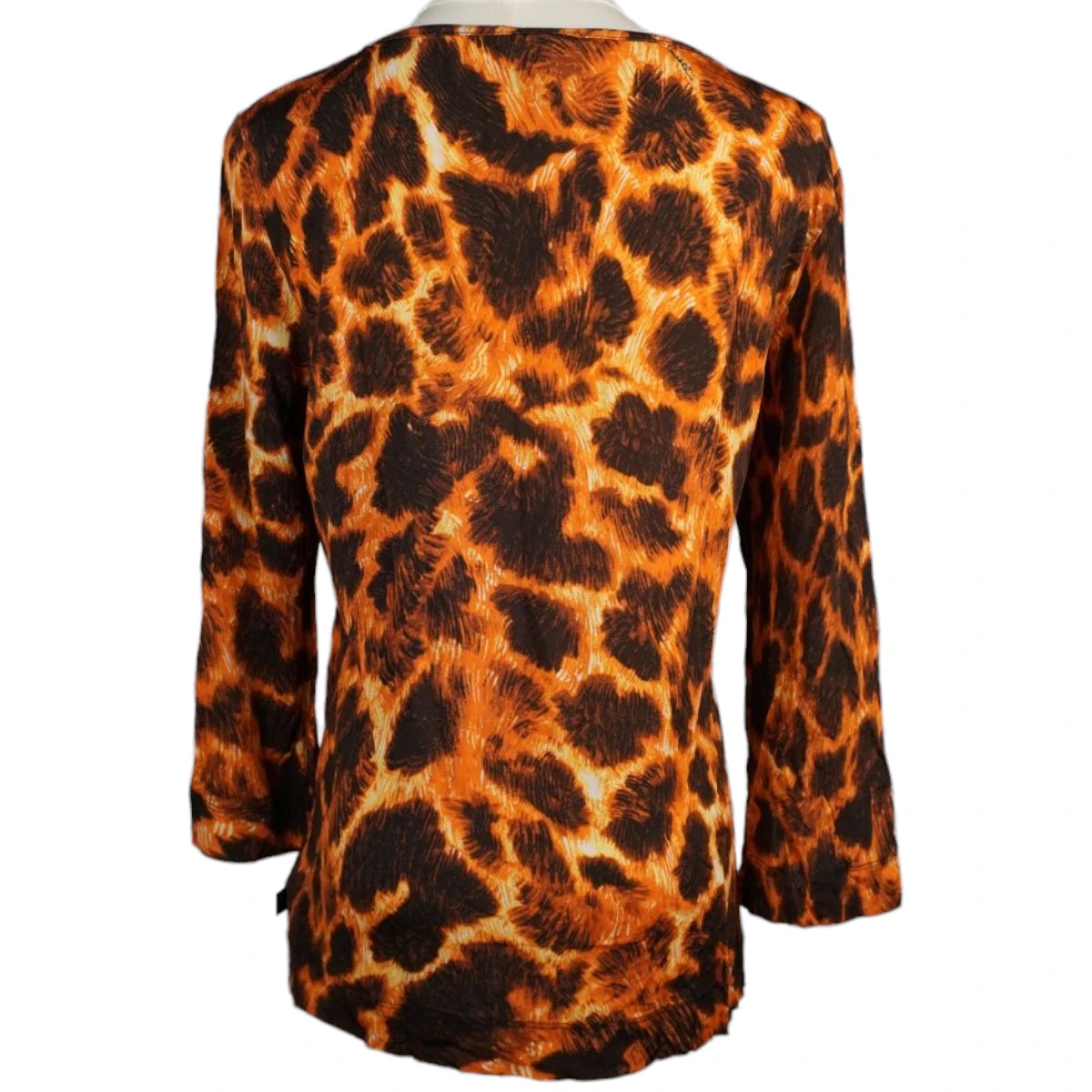 Retro della t-shirt Just Cavalli originale in jersey elasticizzato con motivo leopardato arancione