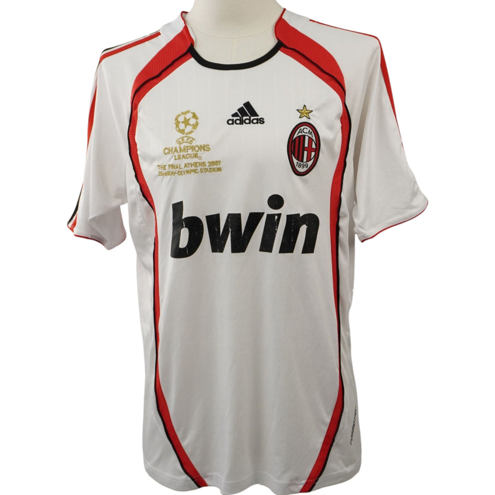 Maglia bianca AC Milan finale Atene 2007 versione Formotion originale da collezione fronte con sponsor bwin.