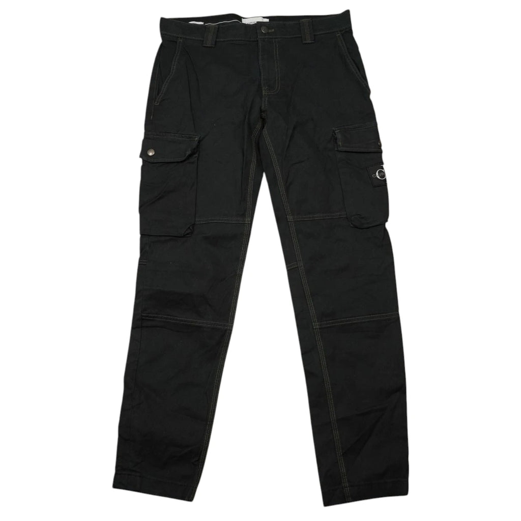 Pantaloni cargo da uomo neri Calvin Klein Jeans skinny fit con tasconi laterali fronte intero
