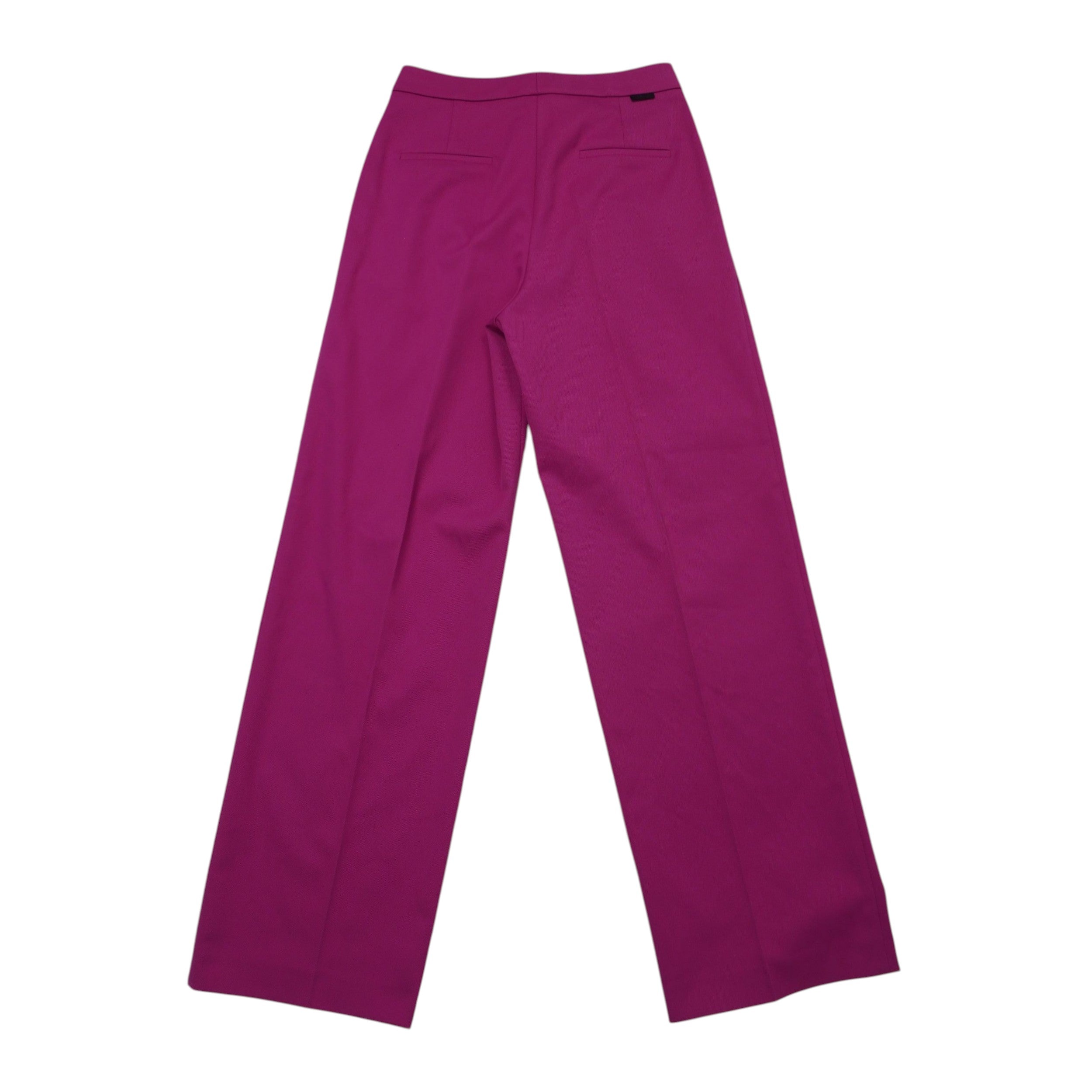  Vista posteriore dei pantaloni HUGO color magenta fucsia con design pulito e passanti per la cintura.