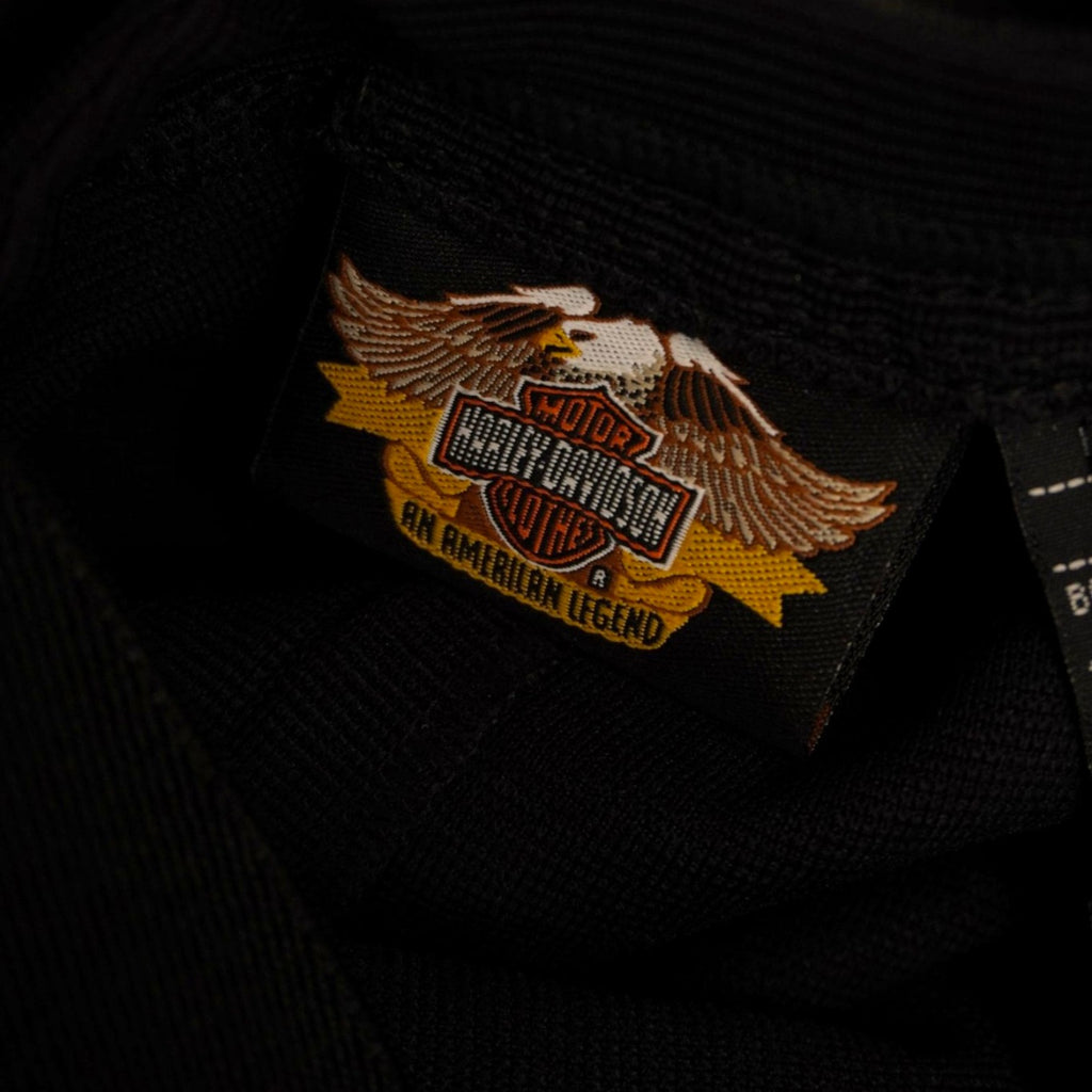 Dettaglio del classico logo alato a colori Bar & Shield di Harley-Davidson posizionato sul capo.