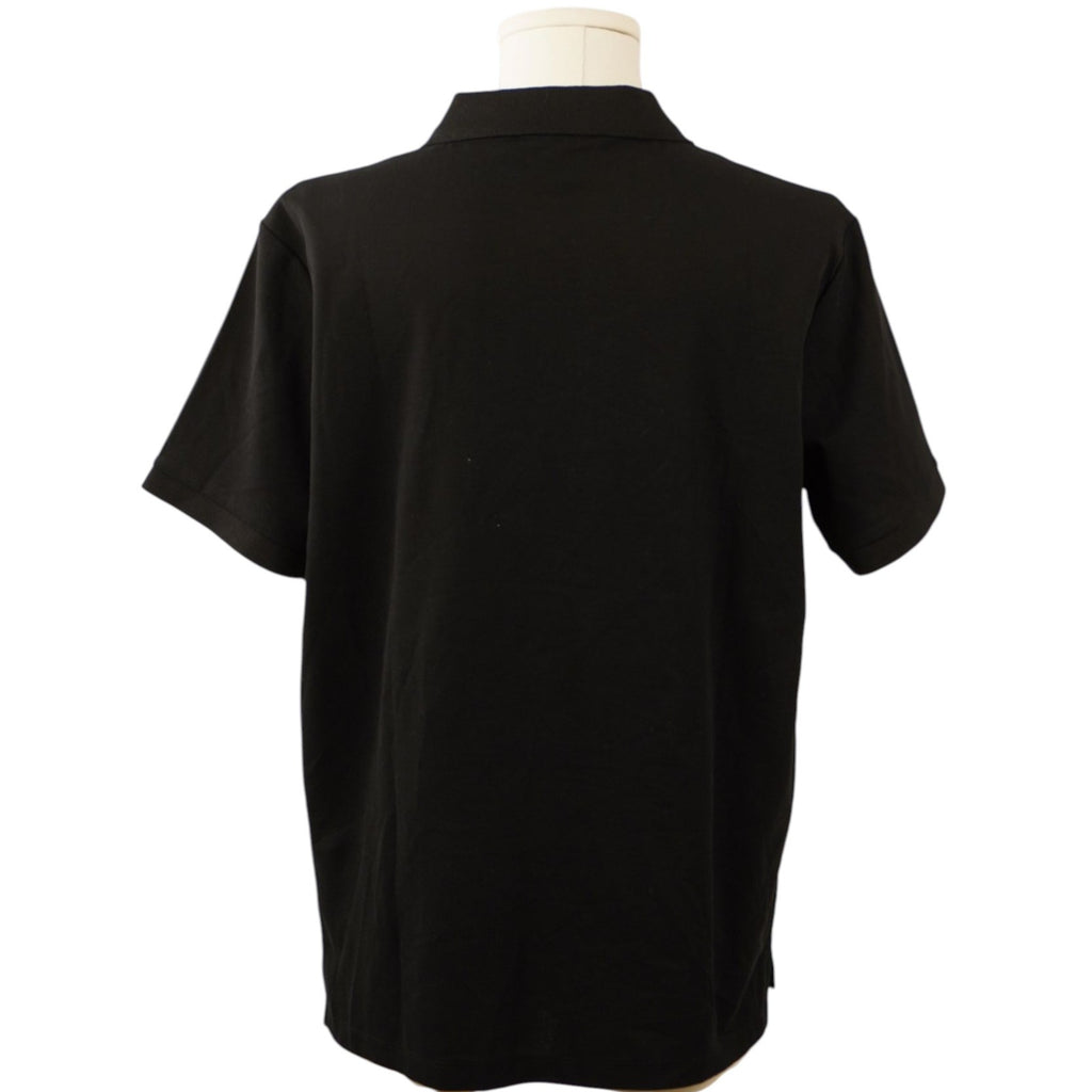 Vista posteriore della polo nera Ralph Lauren Custom Slim Fit su manichino.