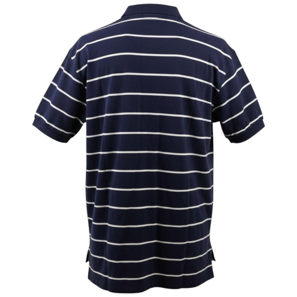 Vista posteriore della polo a righe orizzontali Ralph Lauren in cotone piqué dal taglio classic fit.
