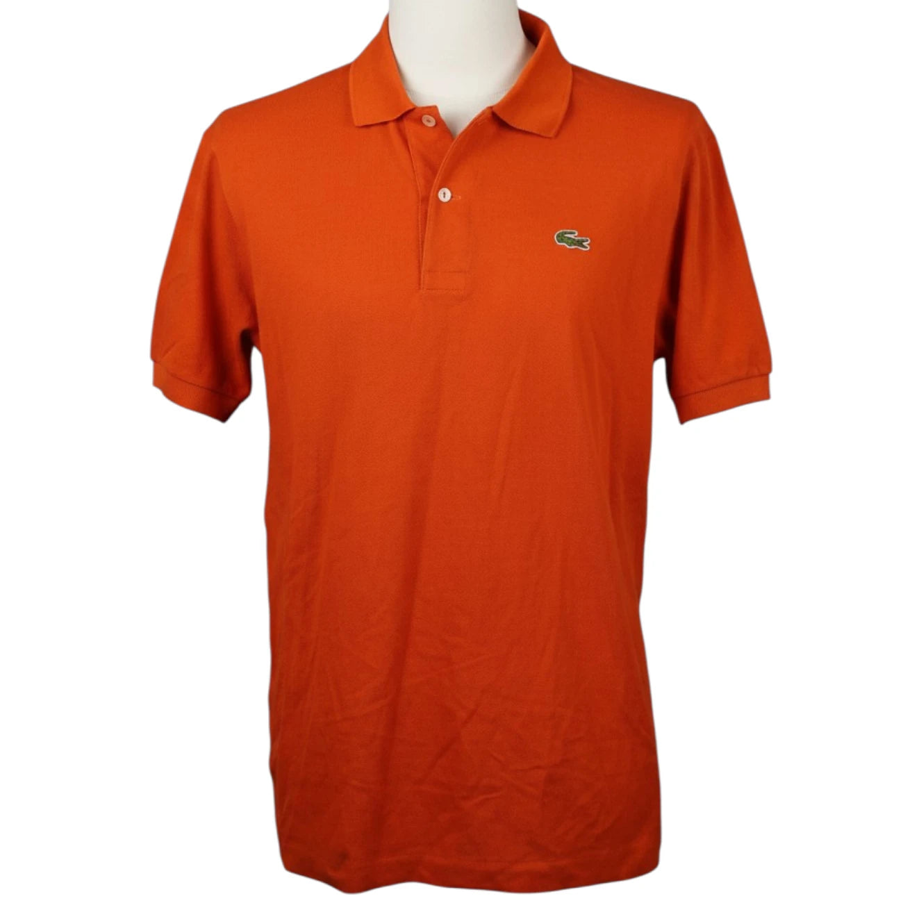 Polo classica a maniche corte da uomo Lacoste L1212 in tessuto cotone petit piqué arancione con logo del coccodrillo sul petto
