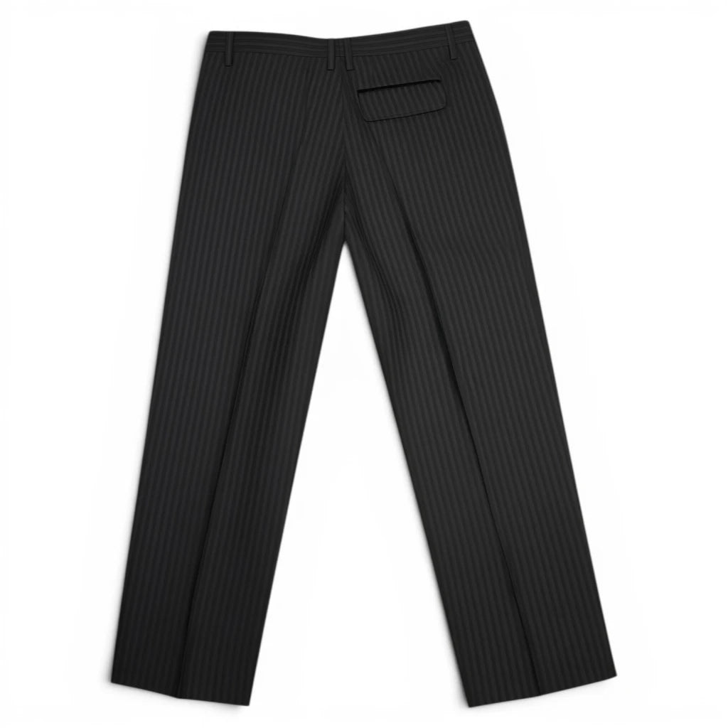 Retro pantalone gessato nero da uomo D&G Dolce e Gabbana con tasca a filetto
