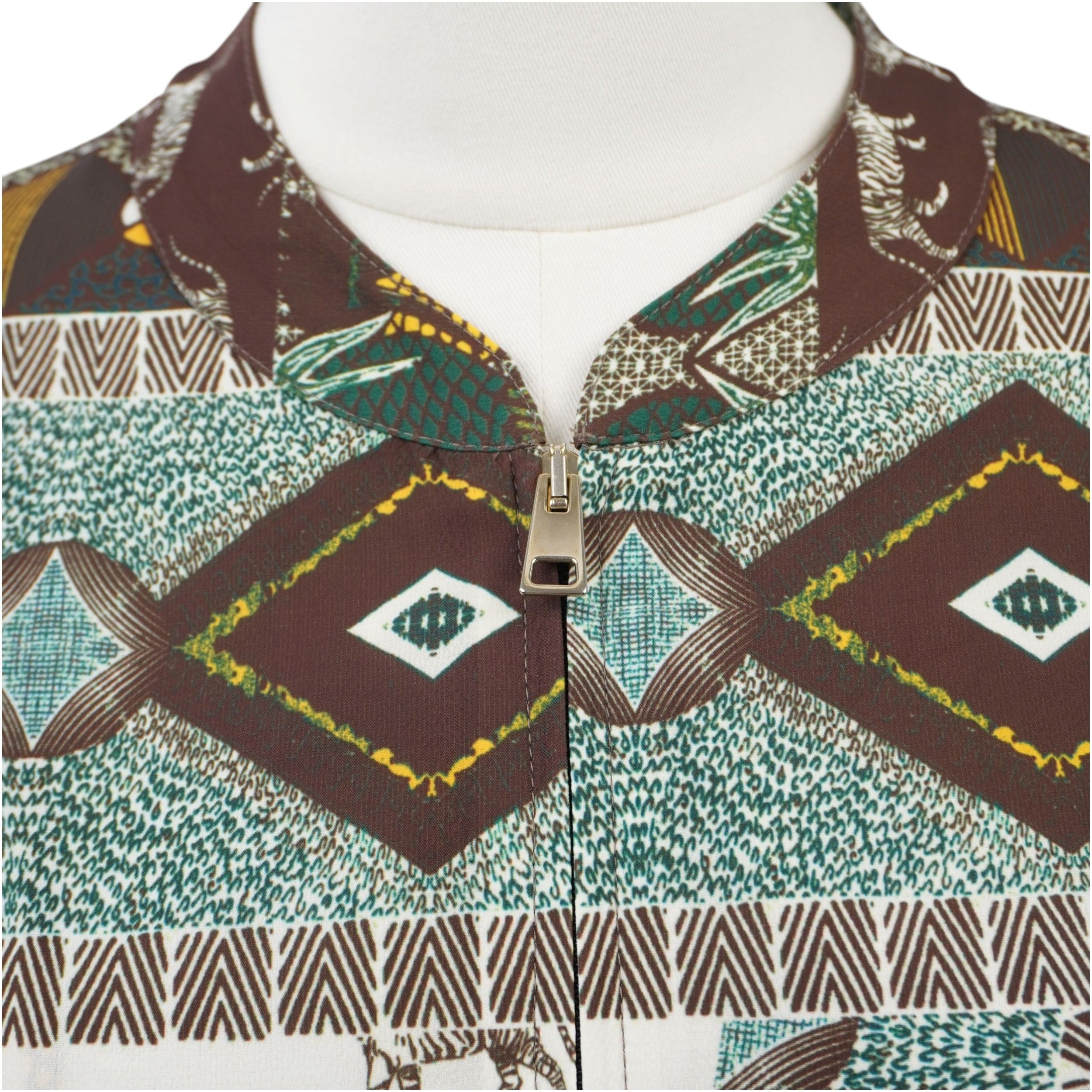 Giacca Bomber Leggera Fiorella Rubino – Stampa Jungle & Tribal – Taglia 46/48