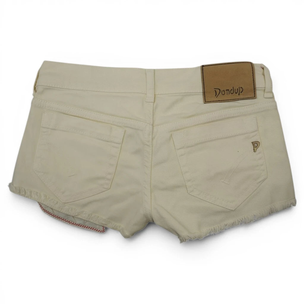 Pantaloncini di jeans beige Dondup Alexa vista posteriore con tasche e salpa